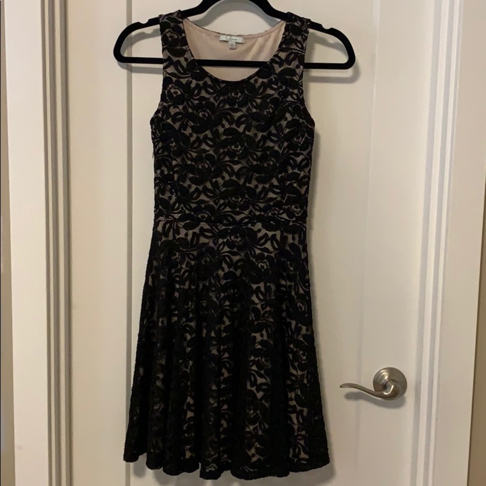 Black lace skater dress